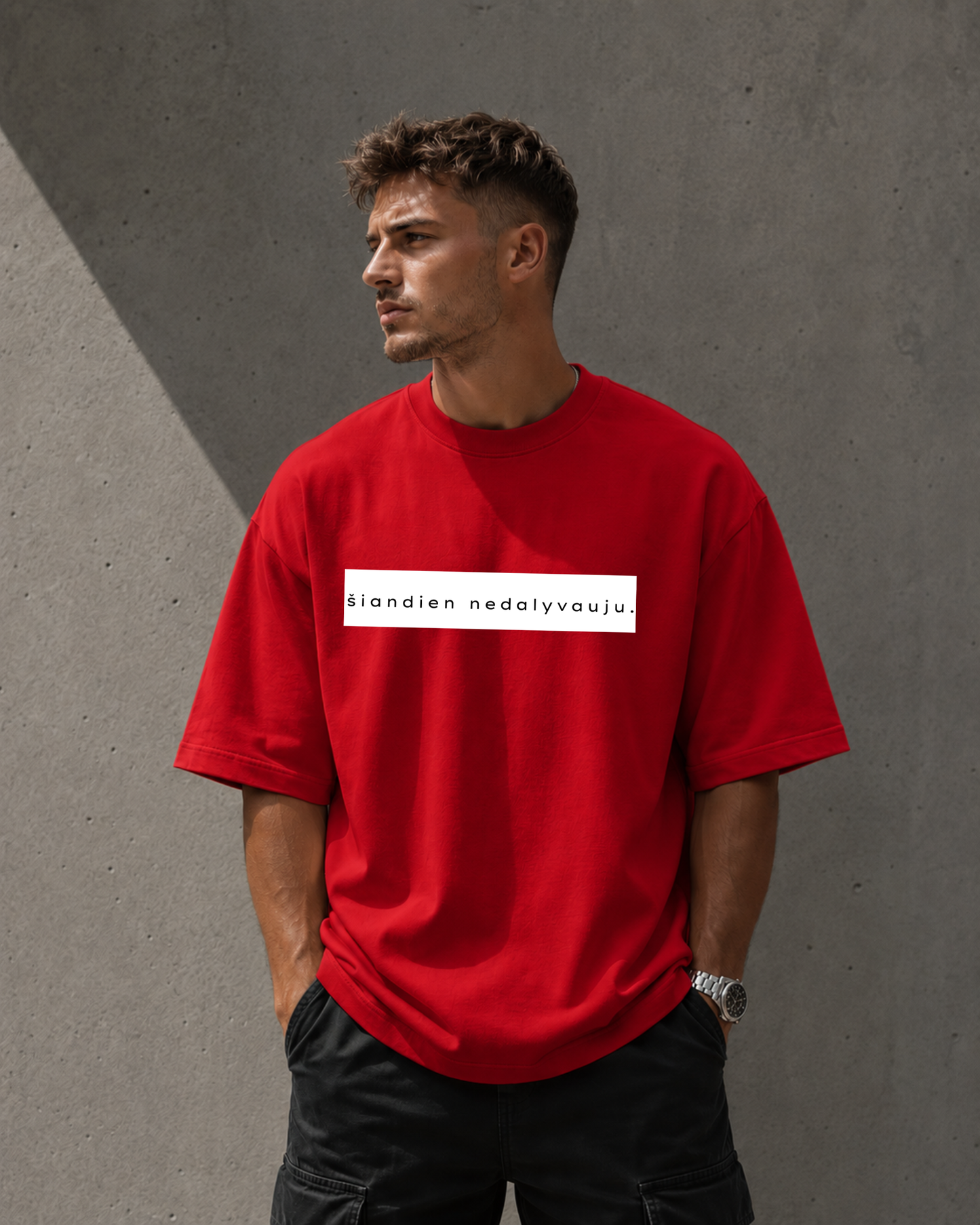 Oversized marškinėliai "Šiandien nedalyvauju"