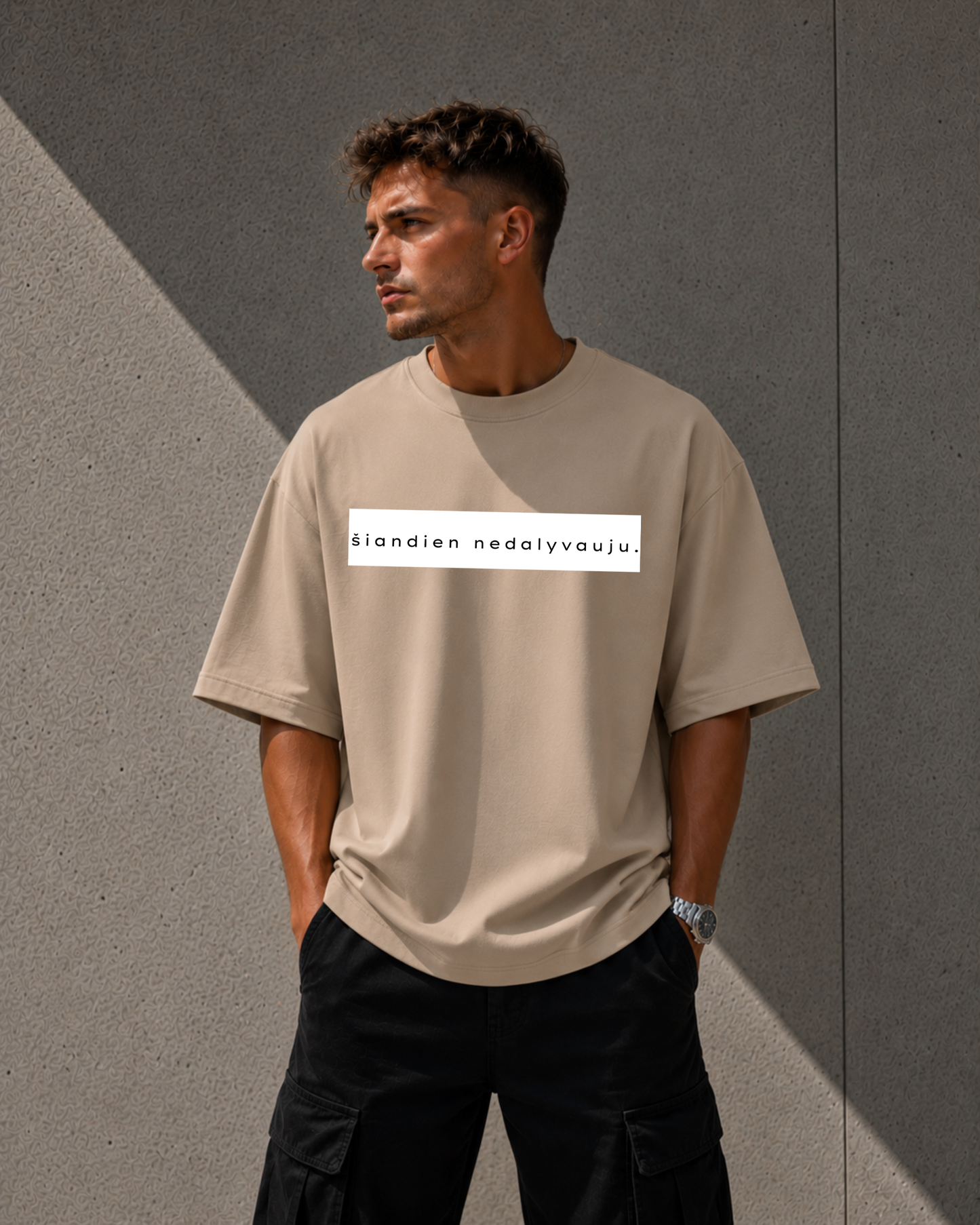 Oversized marškinėliai "Šiandien nedalyvauju"